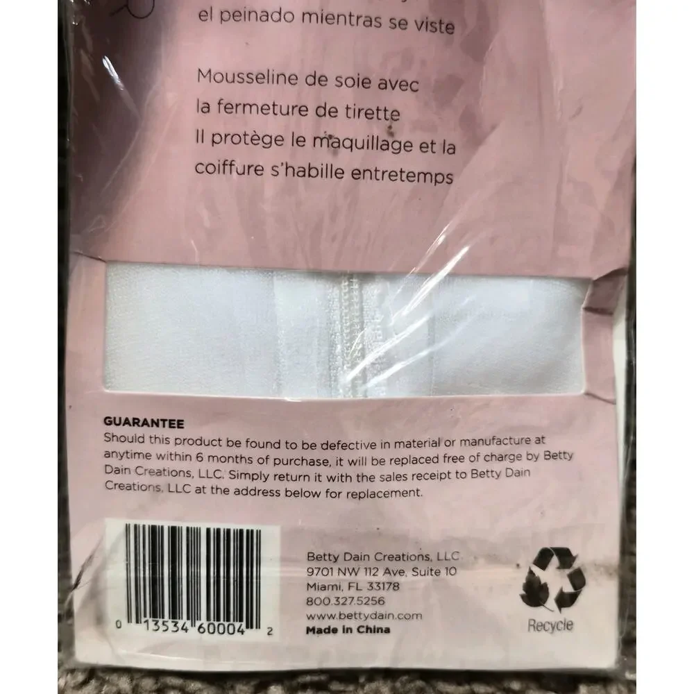 Betty Dain White Makeup Protector Hood, Protects Hair Make Up